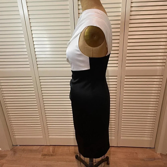 JESSICA HOWARD EVENINGS Mini Dress One Shoulder  White/Black Size 10 - Picture 3 of 10